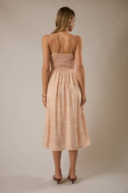 Stitch Print Midi Dress