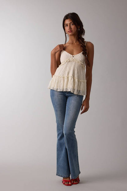 IVORY LUX EMBOSSED TEXTURED CAMI TOP