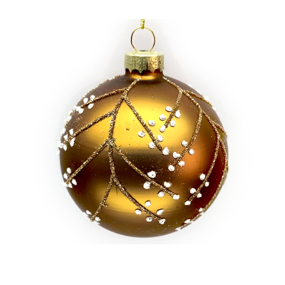 Brown Glitter Berry Glass Ornament