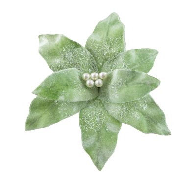 Mint Green Poinsettia Clip