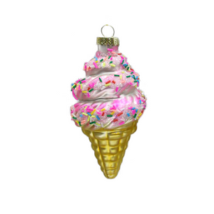 Glass Ice Cream Cone Ornament