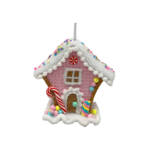 Pink and White Candy Sprinkle House Ornament