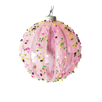 Pink Sprinkle Ornament 3"