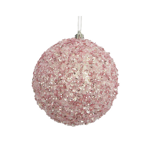 Pink Ornament Ball with Sequins and Glitter