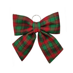 Green and Red Plaid Sponge Bow