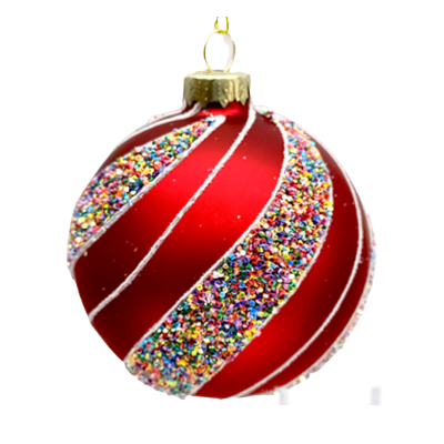 Red Spiral Glass Ornament