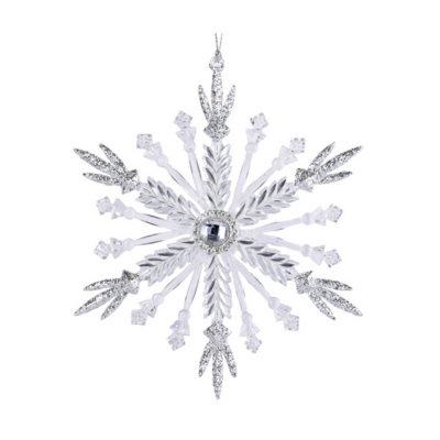 Clear Snowflake with Glitter