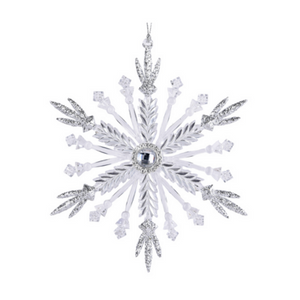 Clear Snowflake with Glitter