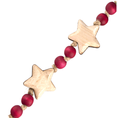 Wood Bead Garland Red