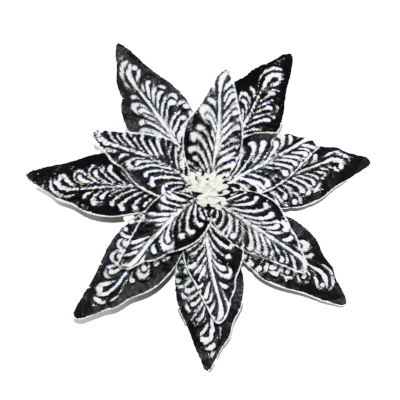 Black Poinsettia Clip