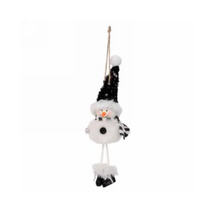 Black and White Snowman Ornament