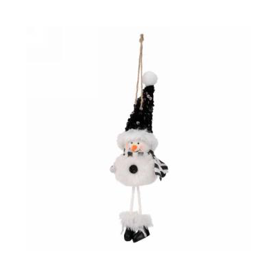 Black and White Snowman Ornament