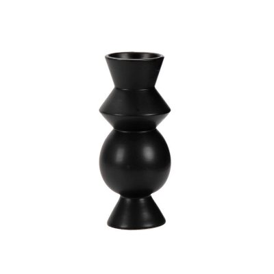 Stacked Geo Vase in Black