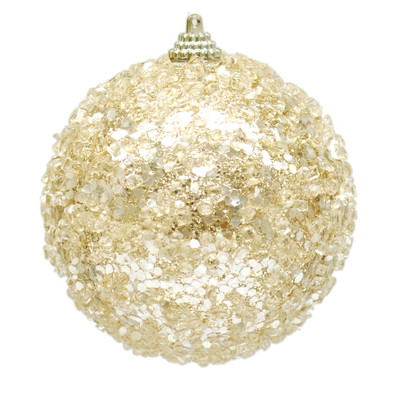 Champagne Ornament Ball with Glitter