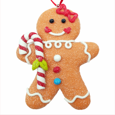 Gingerbread Girl with Candy Cane