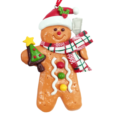 Gingerbread with Tree Clay Ornament