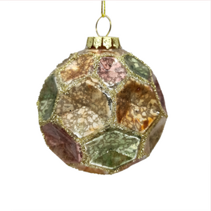 Hexagon Design Glass Ball Ornament