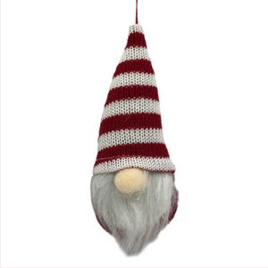 Gnome Plush Ornament Striped Hat