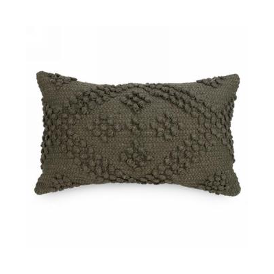 Olive Looped Rectangle Pillow