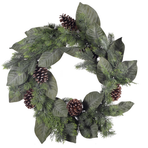 Magnolia Wreath 26" Pine Needle