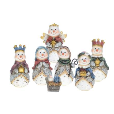 6" snowman nativity set