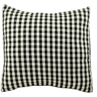 Plaid Check Pillow Black and White