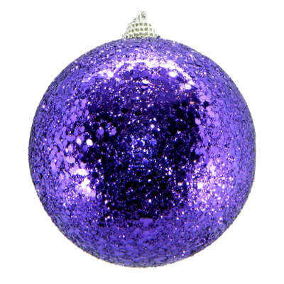 Purple Ornament Ball with Glitter