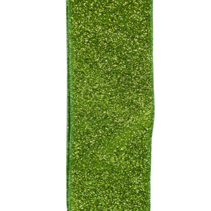 Green Sparkle Wired Ribbon