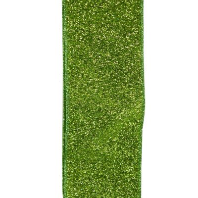 Green Sparkle Wired Ribbon