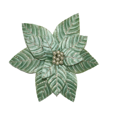 Sage Green Poinsettia Clip