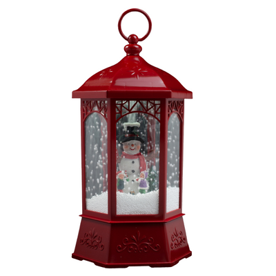 Red Lantern with Snowman