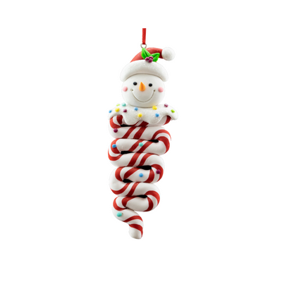 Snowman Candy Cane Ornament