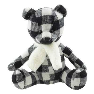 Plush Teddy Bear Black & White