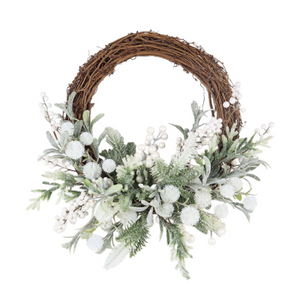 Vine Wreath with White Berries