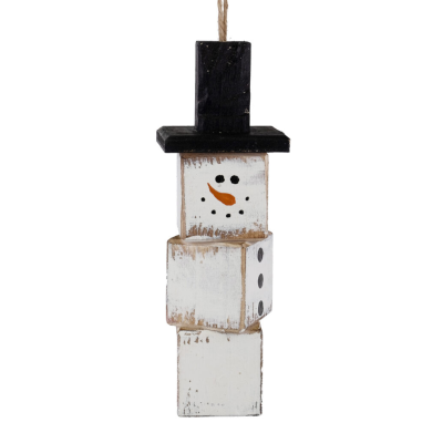 Wooden Snowman Ornament